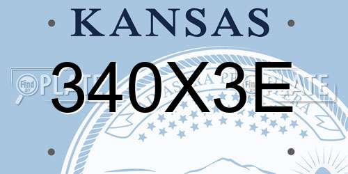 340X3E Kansas License Plate