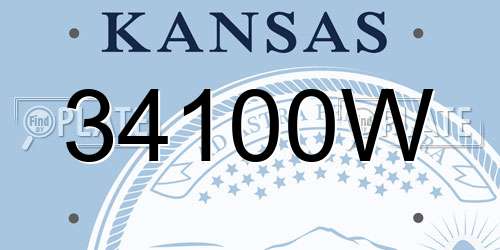 34100W Kansas License Plate
