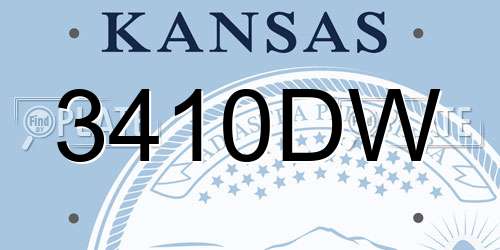3410DW Kansas License Plate