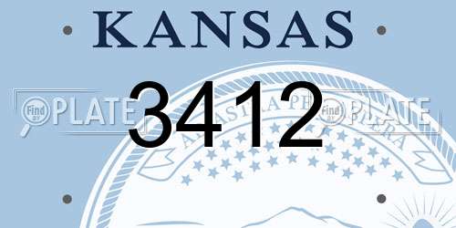 3412 Kansas License Plate