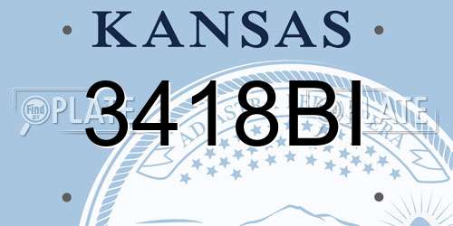 3418BI Kansas License Plate