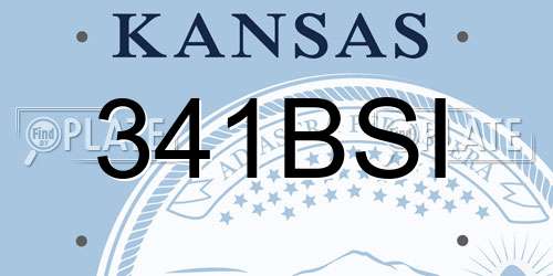 341BSI Kansas License Plate