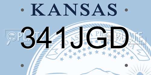 341JGD Kansas License Plate