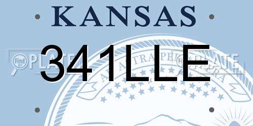 341LLE Kansas License Plate