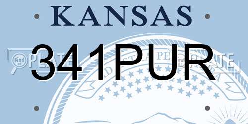 341PUR Kansas License Plate