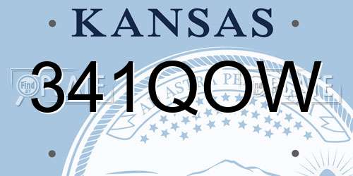 341QOW Kansas License Plate