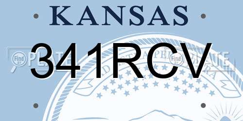 341RCV Kansas License Plate