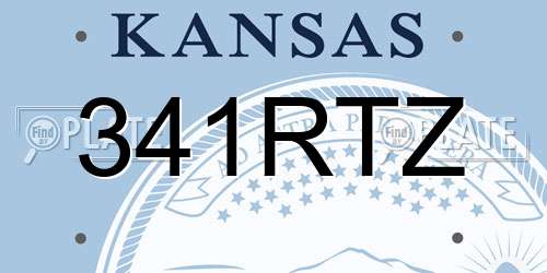 341RTZ Kansas License Plate