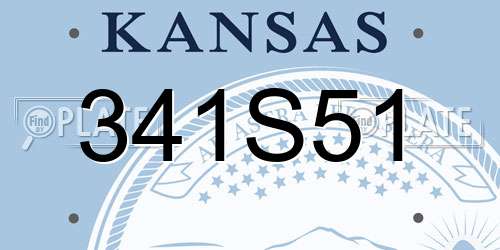 341S51 Kansas License Plate