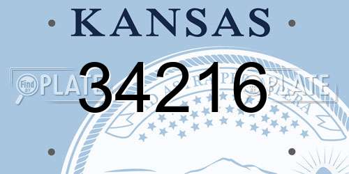 34216 Kansas License Plate
