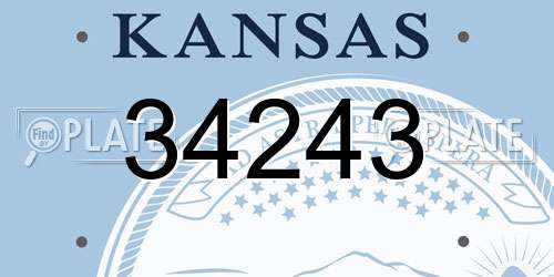 34243 Kansas License Plate
