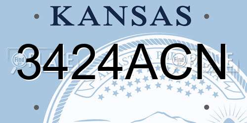 3424ACN Kansas License Plate