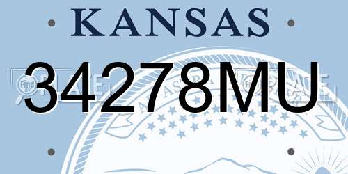 34278MU Kansas License Plate