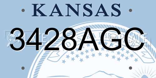 3428AGC Kansas License Plate