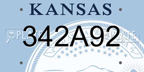 342A92 Kansas License Plate