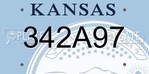 342A97 Kansas License Plate