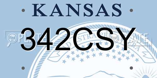 342CSY Kansas License Plate