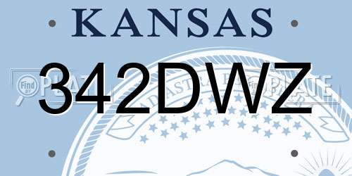 342DWZ Kansas License Plate