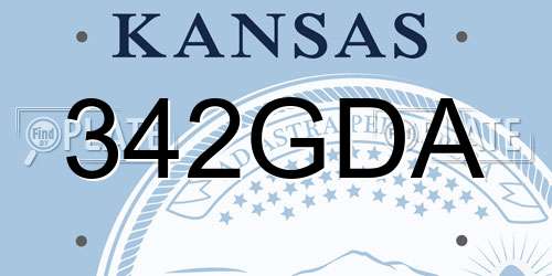 342GDA Kansas License Plate