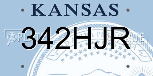 342HJR Kansas License Plate