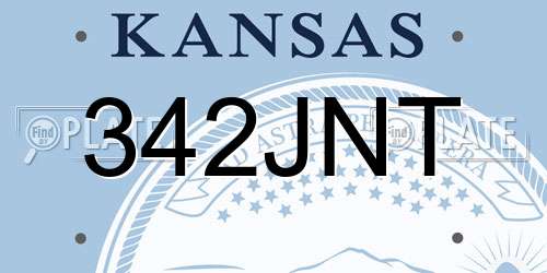 342JNT Kansas License Plate