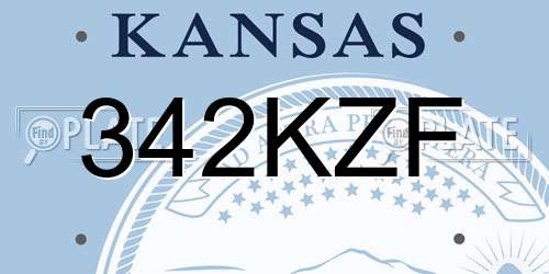 342KZF Kansas License Plate