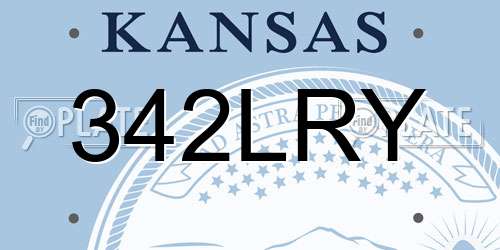 342LRY Kansas License Plate