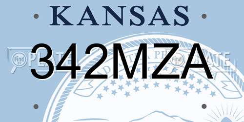 342MZA Kansas License Plate