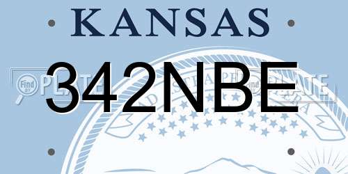 342NBE Kansas License Plate