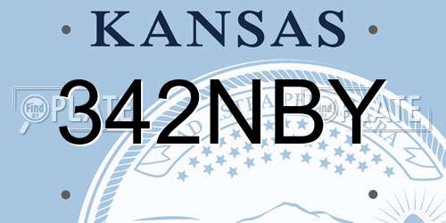 342NBY Kansas License Plate