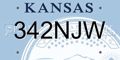 342NJW Kansas License Plate