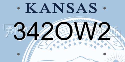 342OW2 Kansas License Plate