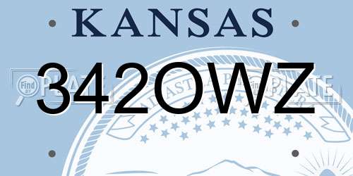 342OWZ Kansas License Plate