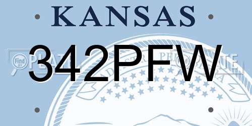 342PFW Kansas License Plate