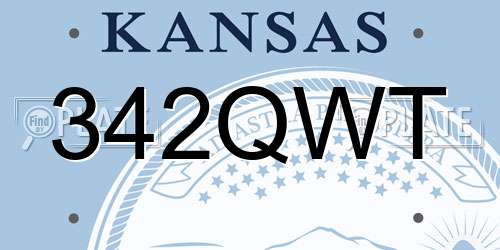 342QWT Kansas License Plate