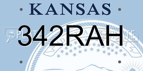 342RAH Kansas License Plate