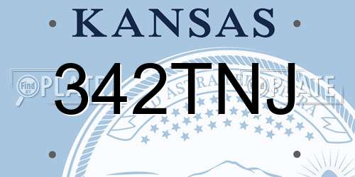 342TNJ Kansas License Plate