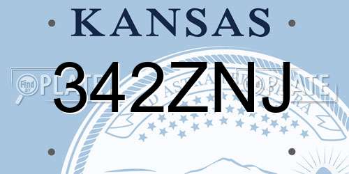 342ZNJ Kansas License Plate