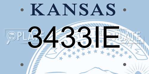 3433IE Kansas License Plate