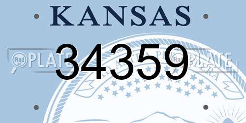 34359 Kansas License Plate