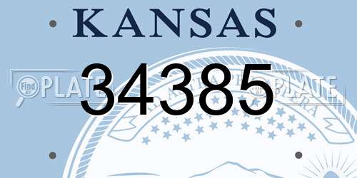 34385 Kansas License Plate