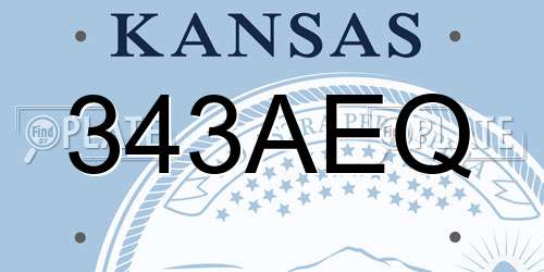 343AEQ Kansas License Plate