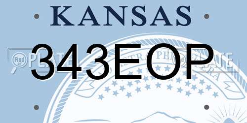 343EOP Kansas License Plate