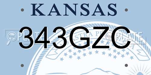 343GZC Kansas License Plate