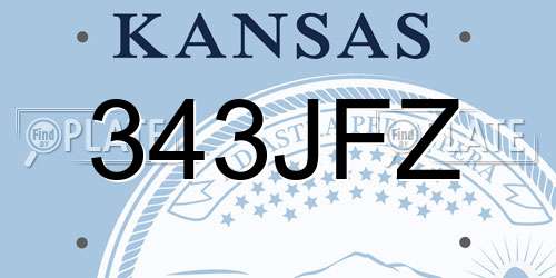 343JFZ Kansas License Plate