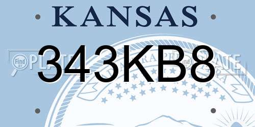 343KB8 Kansas License Plate