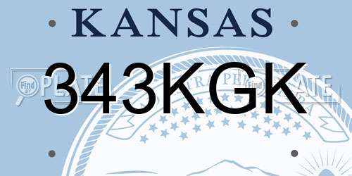 343KGK Kansas License Plate