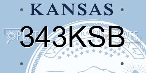 343KSB Kansas License Plate