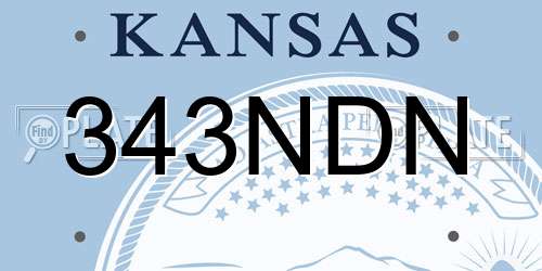 343NDN Kansas License Plate