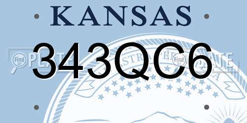 343QC6 Kansas License Plate
